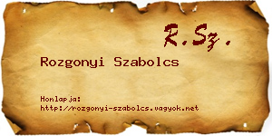 Rozgonyi Szabolcs névjegykártya
