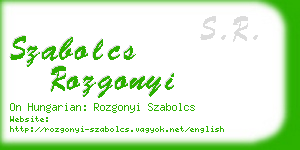 szabolcs rozgonyi business card